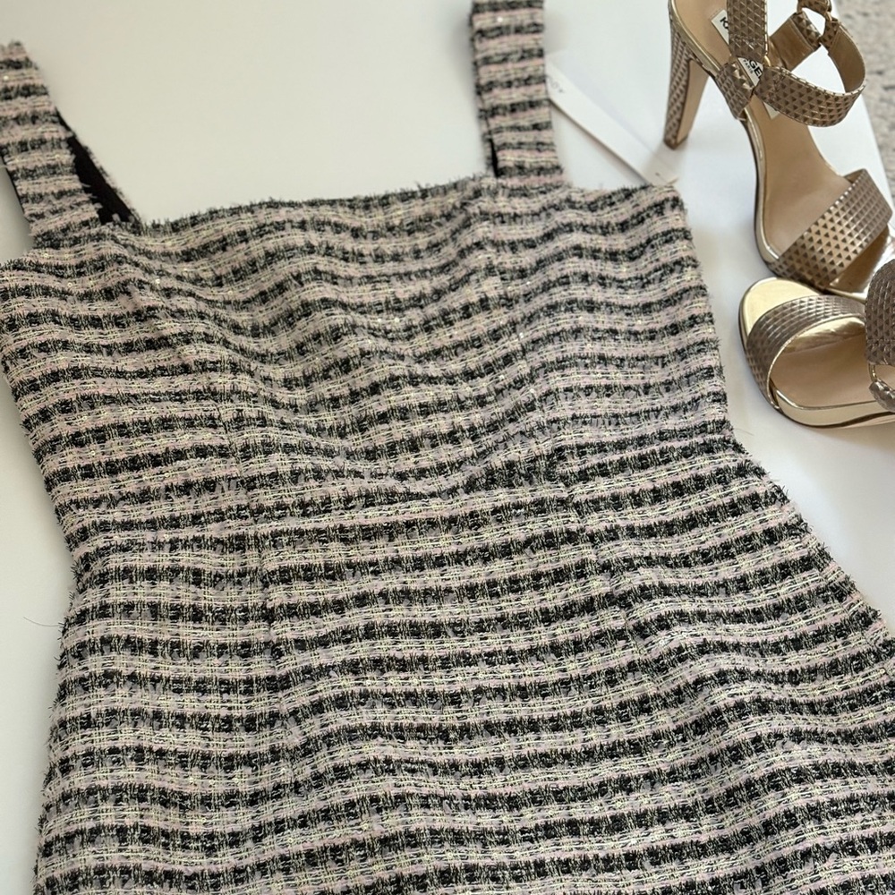 Elegant Tweed Striped Dress